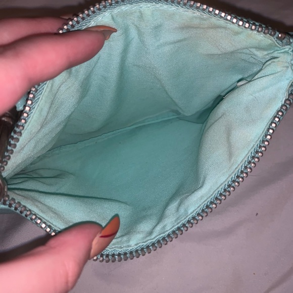 Teal Aero Studded Zipper Wristlet - Picture 3 of 10